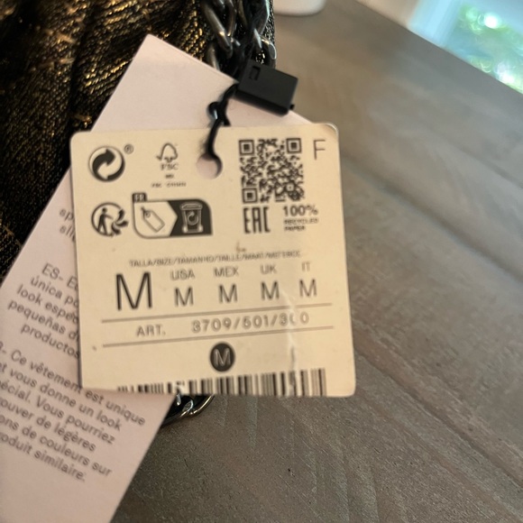 Stradivarius Dark Bronze/Gold Quilted Bag w/ Gunmetal Slip Chain Strap - Picture 6 of 10